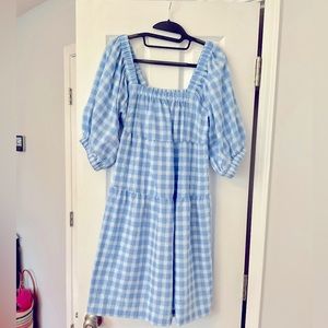 Aaron & Amber Blue and White Gingham Dress - Size Medium